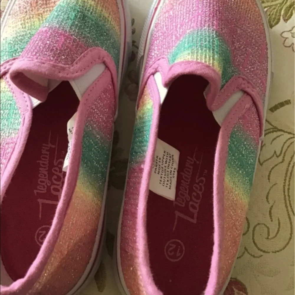 Legendary slip on no laces Rainbow 🌈 colorful sneakers 12 nice look